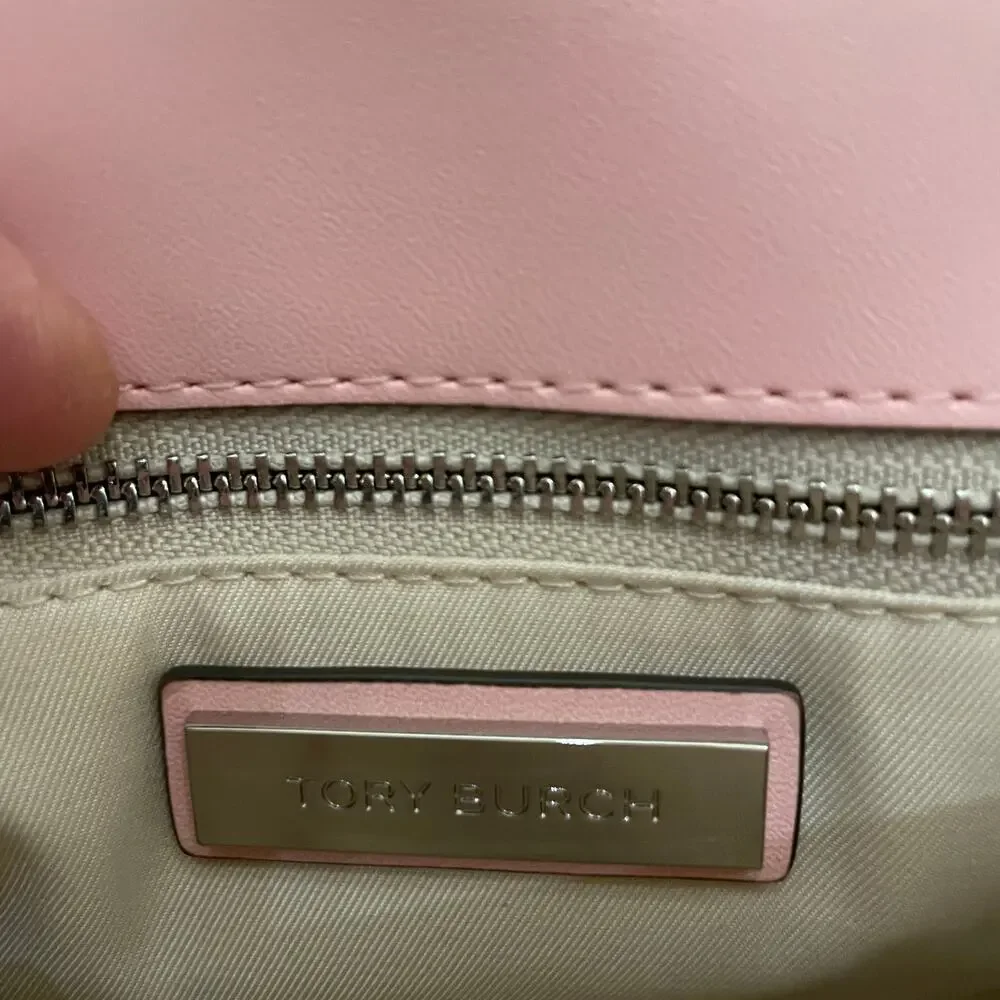 Tory Burch Willa Glazed Mini Belt Bag Crossbody Pink Rose Sachet Leather OS New
